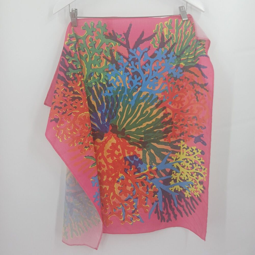 Lush Pink Floral Abstract Print Scarf Lightweight Bandana Headscarf